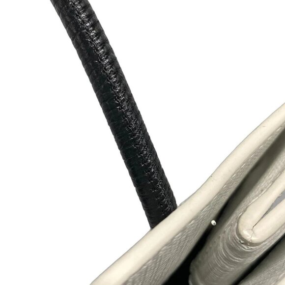 Auth BALENCIAGA Shopping Tote XXS 597858 White Black Leather - Tote Bag - Picture 10 of 16